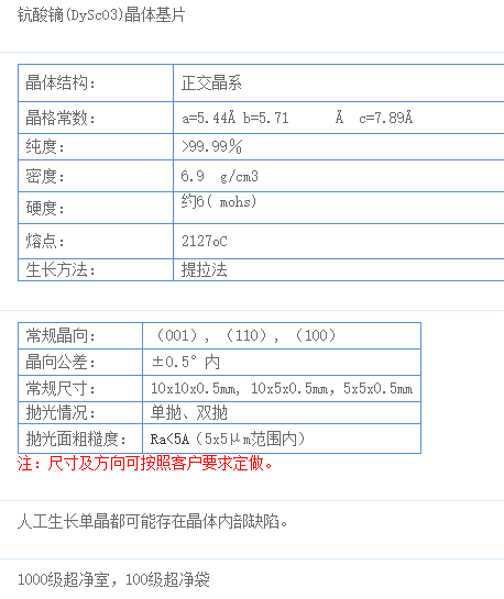 钪酸镝(DyScO3)