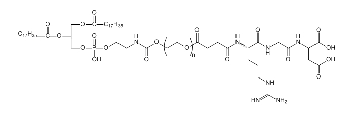 DSPE-PEG-RGD；二硬脂酰基磷脂酰乙醇胺-聚乙二醇-精氨酰-甘氨酰-天冬氨酸