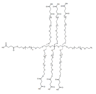8-ArmPEG-(1Arm-N3,7Arm-carboxylic acid),八臂聚乙二醇-(1臂-叠氮基,7臂-羧基) 8-ArmPEG-(1Arm-N3,7Arm-carboxylic acid),八臂聚乙二醇-(1臂-叠氮基,7臂-羧基)
