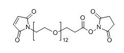Mal-PEG12-NHS；分子式：  C35H58N2O18 ；分子量：  794