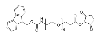 CAS ：1818294-31-3；Fmoc-NH-PEG6-NHS；分子式：  C34H44N2O12