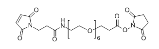 CAS： 1137109-21-7；Mal-NH-PEG6-NHS；分子式：  C26H39N3O13