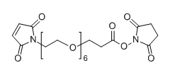 CAS ：1599472-25-9；Mal-PEG6-NHS；分子式：  C23H34N2O12