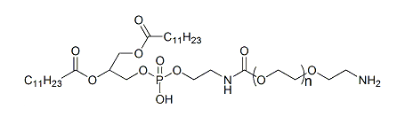 DLPE-PEG-NH2；1,2-二月桂酰磷脂酰乙醇胺-聚乙二醇-氨基；DLPE-PEG-Amine