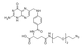 FA-PEG2-N3；叶酸-二聚乙二醇-叠氮基；分子式：  C25H31N11O7