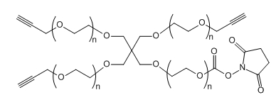 4-ArmPEG-(3Alkyne-1NHS)；四臂聚乙二醇-(三个炔基一个活性酯)