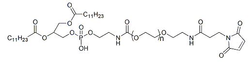 DLPE-PEG-Mal；1,2-二月桂酰磷脂酰乙醇胺-聚乙二醇-马来酰亚胺；DLPE-PEG-Maleimide