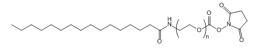 Palmitic acid-PEG-SC，软脂酸-聚乙二醇-琥珀酰亚胺酯，Palmitic acid-PEG-NHS