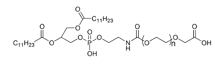 DLPE-PEG-COOH，1,2-二月桂酰磷脂酰乙醇胺-聚乙二醇-羧基，DLPE-PEG-Acetic Acid