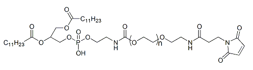 DLPE-PEG-Mal；1,2-二月桂酰磷脂酰乙醇胺-聚乙二醇-马来酰亚胺；DLPE-PEG-Maleimide