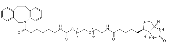 DBCO-PEG-Biotin；二苯并环辛炔-聚乙二醇-生物素；Dibenzocycolctyne-PEG-Biotin