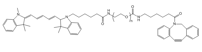Cy5-PEG-DBCO；CY5-聚乙二醇-二苯并环辛炔；Cy5-PEG-Dibenzocycolctyne