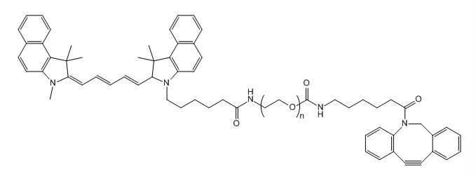 Cy5.5-PEG-DBCO；Cyanur5.5-PEG-Dibenzocycolctyne；花青素Cy5.5-聚乙二醇-氮杂二苯并环辛炔