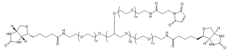 8-ArmPEG-(6Arm-Mal,2Arm-Biotin)；八臂聚乙二醇—（六个马来酰亚胺，两个生物素）；8-ArmPEG-(6Mal,2Biotin)