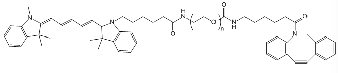 Cy5-PEG-DBCO；Cy5-PEG-Dibenzocycolctyne；CY5-聚乙二醇-二苯并环辛炔