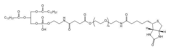 DMPE-PEG-Biotin；DMPE-聚乙二醇-生物素；1,2-DIMYRISTOYL-SN-GLYCERO-3-PHOSPHOETHANOLAMINE-PEG-Biotin
