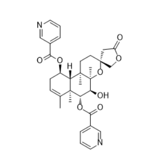  CAS :1206805-30-2   6-O-Nicotinoylscutebarbatine G  分子式：C32H36N2O8