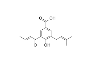  CAS ：155051-85-7   4-Hydroxy-3-(3-methyl-2-butenoyl)-5-(3-methyl-2-butenyl)benzoic acid 
