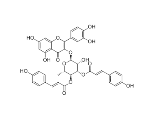 CAS ：437615-43-5    3'',4''-Di-O-p-coumaroylquercitrin    3'',4''-二-O-对香豆酰槲皮苷