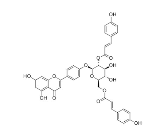 CAS ：71781-79-8   Apigenin 4'-O-(2'',6''-di-O-E-p-coumaroyl)glucoside  