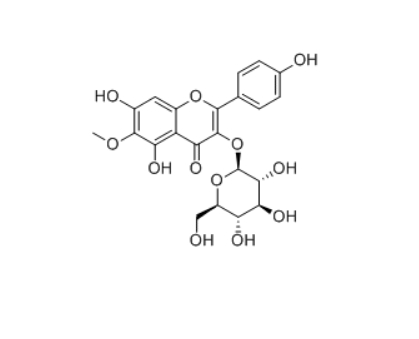  CAS ：63422-27-5    6-甲氧基紫云英苷   6-Methoxykaempferol 3-O-glucoside 