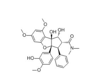 CAS ：189322-67-6    3'-羟基楝酰胺   3'-Hydroxyrocaglamide  
