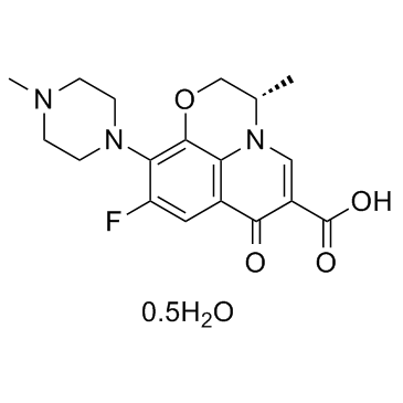 CAS:138199-71-0  Levofloxacin hydrate   (S)-(-)-9-氟-2,3-二氢-3-甲基-10-(4-甲基-1-哌嗪基)-7-氧-7H-吡啶并[1,2,3-de]-[1,4]苯并噁嗪-6-羧酸 1/2 水合物