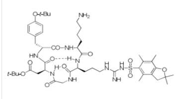 cyclic Arg(Pbf)-Gly-Asp(Ot-Bu)-D-Tyr(Ot-Bu)-Lys(NH2)