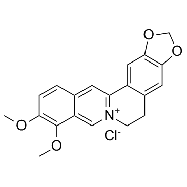 CAS:633-65-8  Berberine chloride	盐酸黄连素； 盐酸小檗碱
