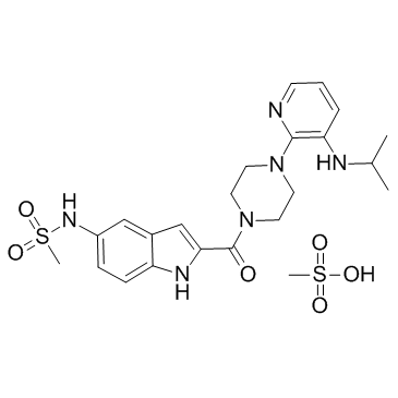 CAS:147221-93-0	Delavirdine (mesylate)	地拉夫定甲磺酸盐     新药中间体工艺