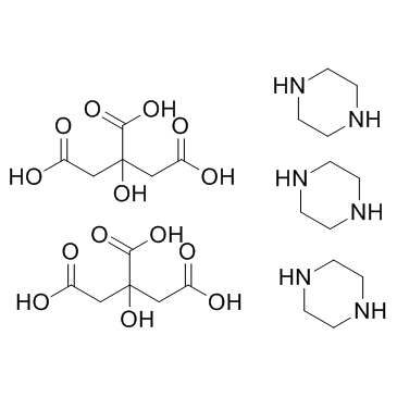 CAS:144-29-6   	Piperazine (citrate)	  哌嗪柠檬酸盐水合物      化合物优化  
