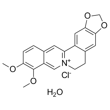 CAS:68030-18-2	Berberine (chloride hydrate)  盐酸小檗碱水合物  批量合成  