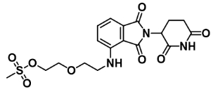 CAS： 2143097-14-5   1H-Isoindole-1,3(2H)-dione, 2-(2,6-dioxo-3-piperidinyl)-4-[[2-[2-[(methylsulfonyl)oxy]ethoxy]ethyl]amino]-    泊马度胺-氨基-二聚乙二醇-MS