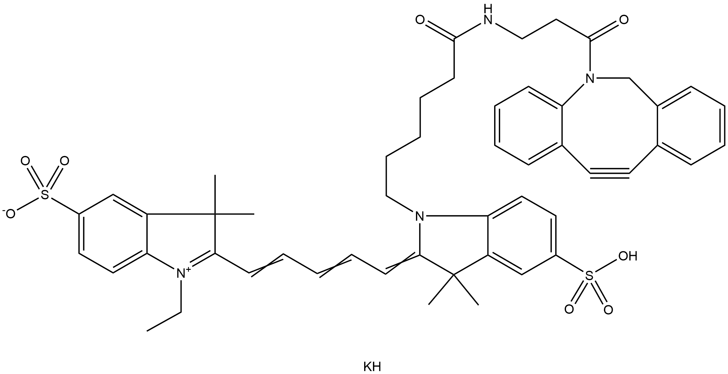 CAS： 1394039-10-1   diSulfo-Cy5-DBCO(Methyl)   二磺酸-Cy5-二苯并环辛炔(Methyl)