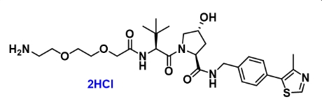  CAS： 2341796-76-5         (S,R,S)-AHPC-PEG2-NH2(dihydrochloride)         (S,R,S)-AHPC-二聚乙二醇-氨基盐酸盐