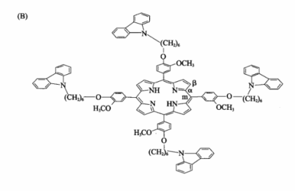 四-[3-甲氧基-4-(N-咔唑)正己氧苯基]卟啉，4C6-TPP