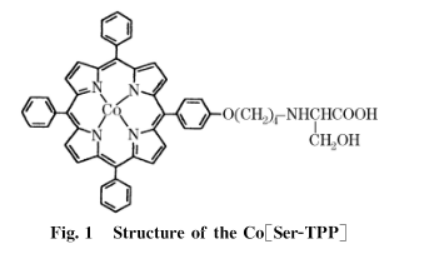 尾式丝氨酸卟啉-[5 (p-丝氨酸丁氧苯基) 10 ,15 ,20-三苯基卟啉钴(Ⅱ)的配合物