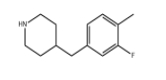 CAS:955287-58-8	4-(3-氟-4-甲基-苄基)-哌啶	4-(3-Fluoro-4-Methyl-Benzyl)-Piperidine