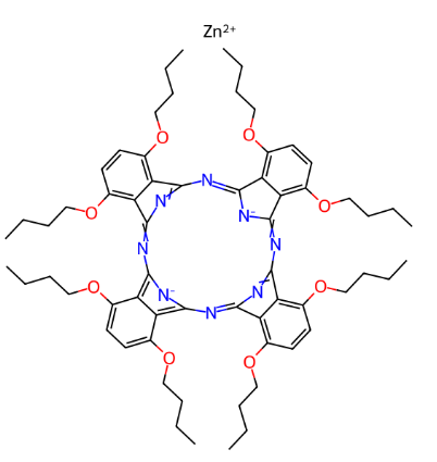 cas:107227-89-4|1,4,8,11,15,18,22,25-八丁氧基酞菁锌盐