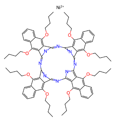 cas:155773-70-9|5,9,14,18,23,27,32,36-八丁氧基-2,3-萘酞菁镍(II)