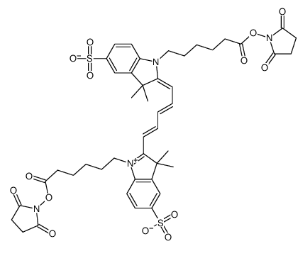 Sulfo-Cy5 bis-NHS ester，磺酸基Cy5双N-羟基琥珀酰亚胺酯