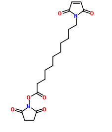 11-(马来酰亚胺基)十一烷酸琥珀酰亚胺酯  ；Maleimide-(CH2)10-COONHS; KMUS