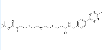 Methyltetrazine-CH2NHCO-PEG3-CH2CH2NHBoc，cas:2141976-32-9
