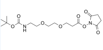 Boc-NH-PEG2-OCH2CH2COONHS Ester， t-Boc-N-酰氨基-PEG 2-NHS酯