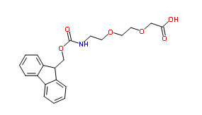 Fmoc-NH-PEG2-CH2COOH的化学结构，  cas:166108-71-0