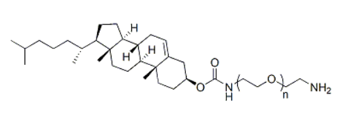 Cholesterol-PEG-Amine, MW 1000 2000 3400，胆固醇-聚乙二醇-氨基