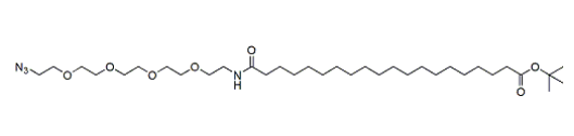 20-(Azide-PEG4-ethylcarbamoyl)nonadecanoic-t-butyl ester，20-(叠氮-聚乙二醇4-乙基氨基甲酰基)十九烷酸叔丁酯