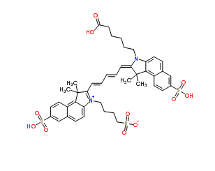 Cy5.5 Acid (tri SO3)，三磺酸基Cy5.5羧基，齊岳生物