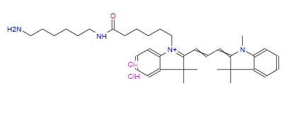 Cy3-NH2，Cy3-氨基，荧光染料，Cyanine 3-amine常用于生物标记和成像