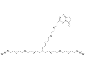 	N-(NHS-PEG3)-N-bis(PEG3-azide) 